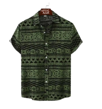 Camisa Africana Verde Kijani -  Coleção Ancestral Vibe
