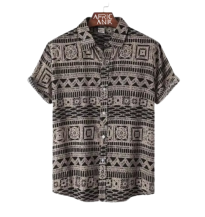 Camisa Africana Preto Nyeusi - Coleção Ancestral Vibe