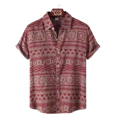 Camisa Africana Vermelho Ruwe -  Coleção Ancestral Vibe
