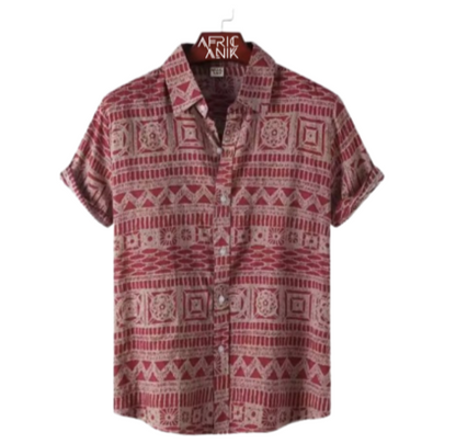 Camisa Africana Vermelho Ruwe -  Coleção Ancestral Vibe
