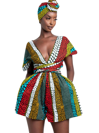 Macacão Africano Ankara Agbani - Coleção Infinity Ofuure